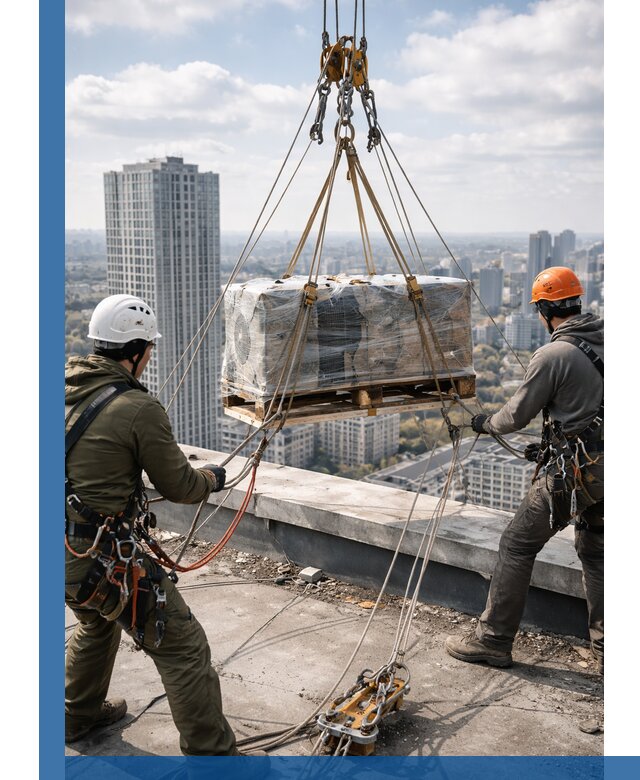 Подъем и монтаж крупногабаритных грузов на крышу в Златоусте