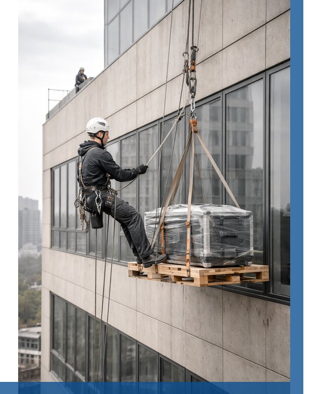 Спуск груза по фасаду в Златоусте от 3609 р. | ВЫСОТНИК-Злт