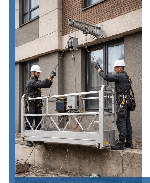 Монтаж и подъем фасадной люльки в Златоусте с гарантией безопасности