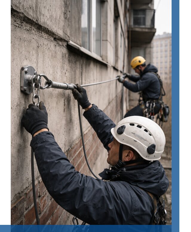 Монтаж анкерных линий в Златоусте от 3093 р. | ВЫСОТНИК-Злт