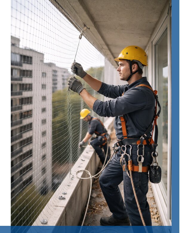 Монтаж сетки от птиц в Златоусте от 4640 р. | ВЫСОТНИК-Злт